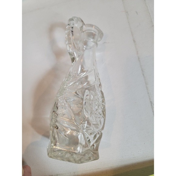 Vintage One Anchor Hocking Cruet w/Stopper‎ Star of David Pattern Pressed Glass - Picture 5 of 8
